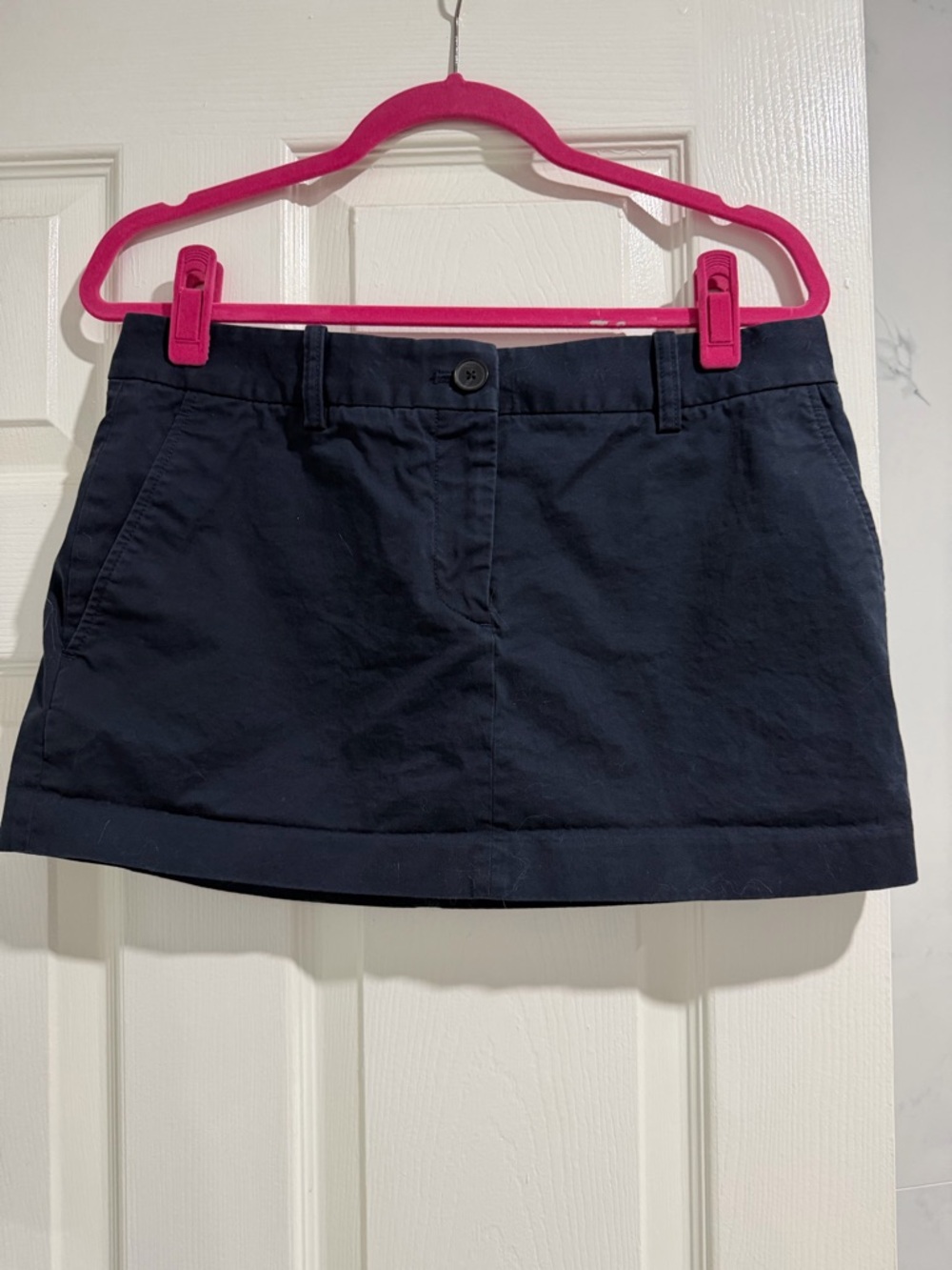 Aritzia Classic Navy Cotton Mini Skirt